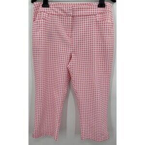 IZOD Pro Tour Cool Play Capri Golf Pants Women's Size 14 Pink Gingham Plaid EUC